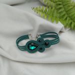 Bransoletka soutache sutasz szmaragdowa - szmaragdowa