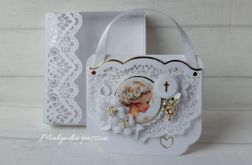 Kartka w kształcie torebki Pierwsza Komunia Święta