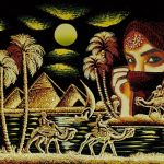 Obraz, 35x50cm, Beduinka, Piramidy, Płótno Faraońskie, Egipt, 100% oryginalny 26 - 