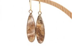 KOLCZYKI Z AGATEM W ZŁOCIE - AURA