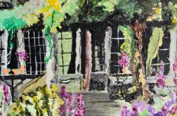 Obraz akrylowy na płótnie, W ogrodzie, 30x24x1cm