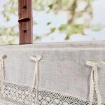 Zazdrostka boho do kuchni lambrekin z koronką kokardki SHABBY 100/45cm - 