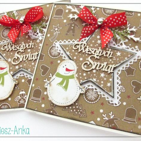 Piernikowa kartka świąteczna z bałwanem 4