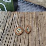 Drewniane kolczyki świąteczne - Złote Dzwonki - 2