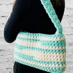 Mała torebka na ramię, mięta/ecru torba..