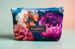 Etui na klucze z weluru w peonie – kwiatowe etui handmade I