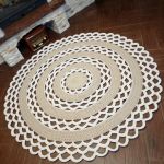 Okrągły dywan szydełkowy 160cm  - Dywan okrągły
