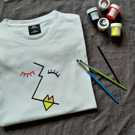 Koszulka ręcznie malowana abstrakcja unisex