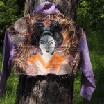 Ręcznie malowana kurtka GEJSZA - ręcznie malowana katana