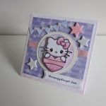 Kartka na pierwsze urodziny roczek Hello Kitty - Kartka na pierwsze urodziny roczek Hello Kitty