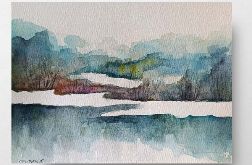 Pejzaż-akwarela formatu- A5