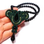 ciemna zieleń morska - naszyjnik - 