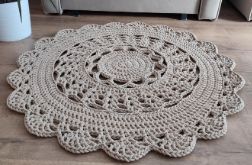 Dywan ze sznurka szydełkowy okrągły 90cm