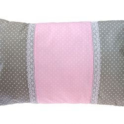 Poduszka ozdobna szaro-różowa 40x60cm