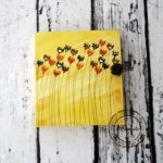 żółte pudełko na klucze z tulipanami - wisząca skrzynka na klucze