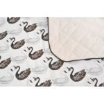 Kocyk velvet 75x100 "Łabędzie" z wypełnieniem - 