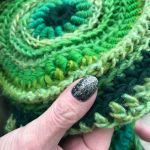 Zielona chusta freeform crochet - 