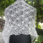 Biały szal z alpaką - biały szal