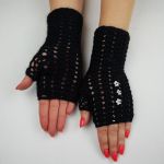 RĘKAWICZKI MITENKI HANDMADE KASZMIR CZARNE - 