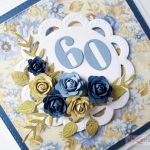 Kartka URODZINOWA z niebieskimi różami - Kartka na urodziny z różami