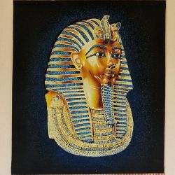 Obraz, 35x50cm,  Faraon Tutanchamon, Płótno Faraońskie, Egipt, 100% oryginalny 07