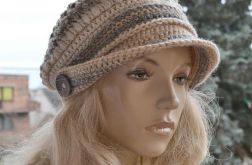 Kaszkiet melanż w beżach i brązach