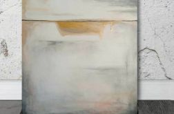 Abstrakcja w bieli,złocie i różach -80/60 cm