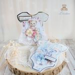 Kartka body na chrzest "Rose Bear" GOTOWA - 