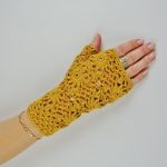 Mitenki  szydełkowe złota jesień - Modne rękawiczki