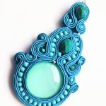 Turquoise Circle kolczyki sutasz - 