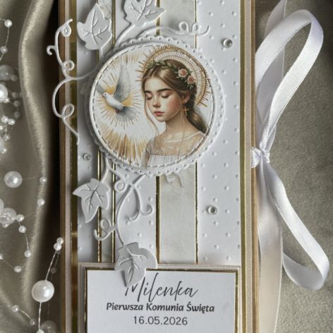 Komunia Święta! Opakowanie na gotówkę! Dziewczynka #2