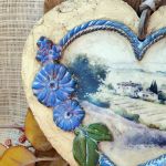 Rustykalna zawieszka serce Lawendowa Toskania – rękodzieło decoupage - 3