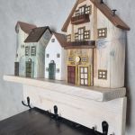 Wieszak - drewniane domki - na klucze i inne drobiazgi 9 - 