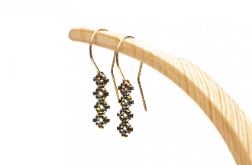 KOLCZYKI GEOMETRA EARTH RĘCZNIE SZYTE, SREBRO POZŁACANE 24K ZŁOTEM.