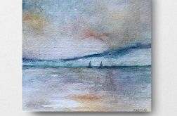 Morze-akwarela formatu 20/20 cm.