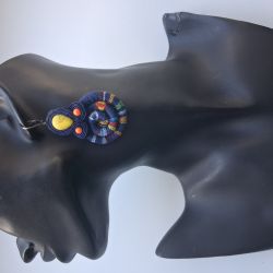 Navy Blue Masai kolczyki sutasz