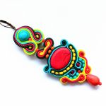 Montezuma Red&Turquoise kolczyki sutaszowe - 