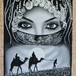 Papirus, Beduinka, 30x40cm, Oryginalny 100%, Egipt, Obraz, papier papirusowy 08 - 