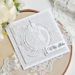 Elegancka kartka ślubna w bieli #2 - Elegancka kartka ślubna z koronką