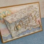 Kartka Pastelowe nutki - Kartka z boku pastelowa z nutami