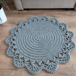 Dywan szydełkowy ze sznurka okrągły 80cm