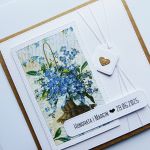 Kartka ślubna w kopercie z niezapominajkami  - Kartka ślubna z niezapominajkami