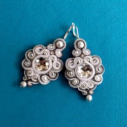 Kolczyki soutache Srebrzyste