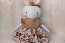 Króliczek Sara w sukience beż-brąz GOTOWY