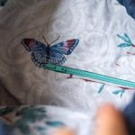 Duża granatowa torba z kominem patchwork - 