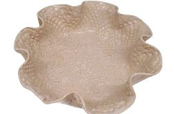 Ręcznie Robiona Beżowa Miska Ceramiczna – Unikalna Dekoracja 29 cm