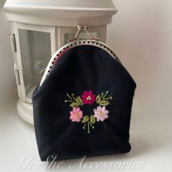 Portmonetka damska welurowa “Kwiaty”