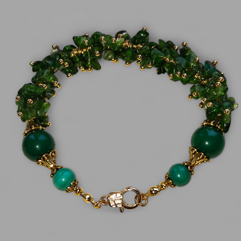 Bransoletka z Diopsydu "Wachlarz Zieleni"