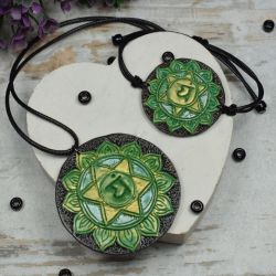 Komplet biżuterii Anahata - wisiorek i bransoletka czakry serca