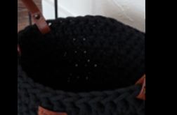Koszyk ze sznurka z uchwytami czarny 20 x 20